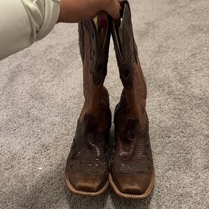 Corral women's boots brown leather w/ lizard Sz 9